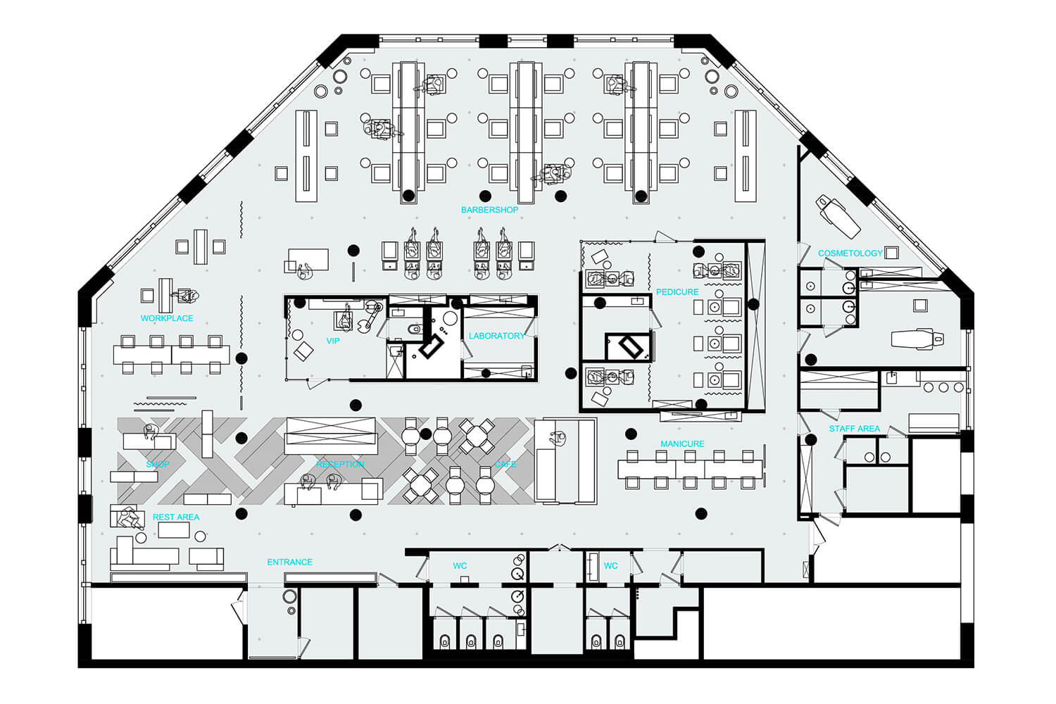 DA. Design & Architecture: проект салона красоты GLAMY